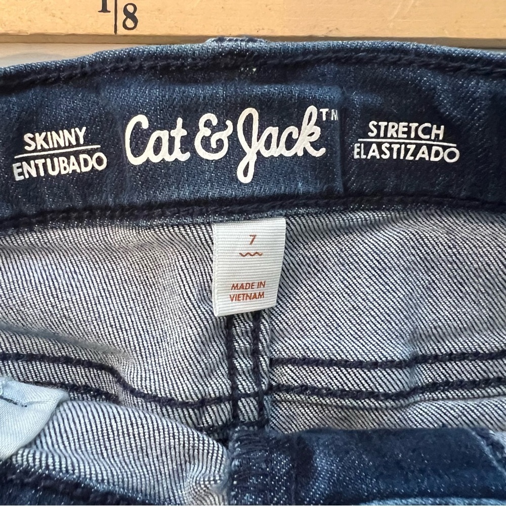 ❤️3/$15 NWOT Cat & Jack Boys Skinny Fit Jeans- Size 7 - Picture 5 of 8